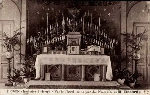 Ak Caen Calvados, Institution St-Joseph, Autel