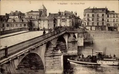 Ak Corbeil Essonne,  Le vieux Pont