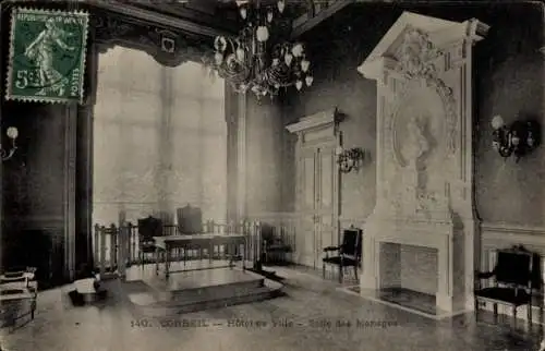 Ak Corbeil Essonne,  Hotel de Ville, Salle des Mariages