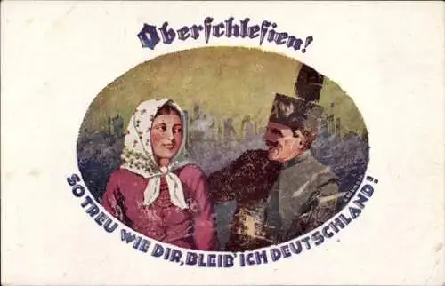 Künstler Ak Rogier, G., Oberschlesien, so treu wie dir bleib ich Deutschland, Bergmann