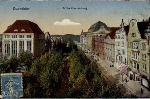 Ak Düsseldorf am Rhein, Allée Hindenburg