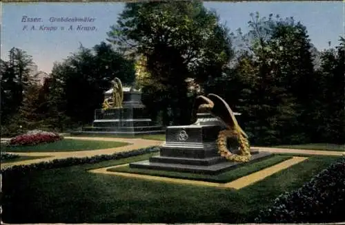 Ak Essen im Ruhrgebiet, Grabdenkmäler F. A. Krupp und A. Krupp