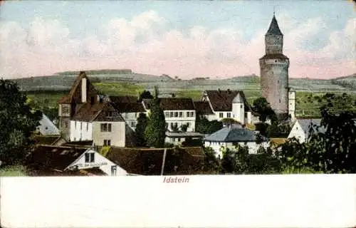 Ak Idstein im Taunus Hessen, Stadtansicht, Fachwerkhäuser, Wasserturm