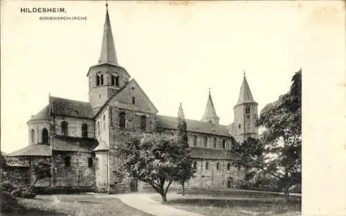 Ak Hildesheim Niedersachsen, Godehardikirche von außen