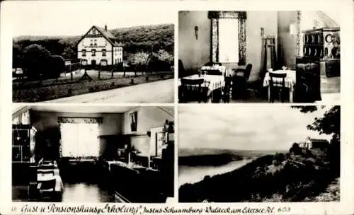 Ak Waldeck in Nordhessen, Pensionshaus Erholung, Innen und Außen
