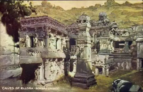Ak Mumbai Bombay Indian, Höhlen von Ellora