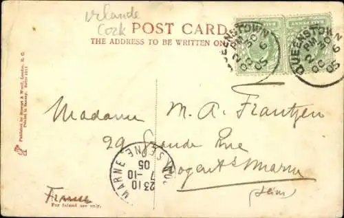 Ak Queenstown County Cork Irland, Strand