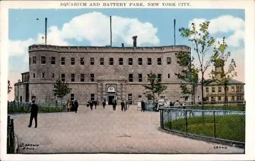 Ak New York City USA, Aquarium und Battery Park