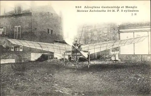 CPA Aviation, Aeroplane Gastambide et Mangin, Moteur Antoinette