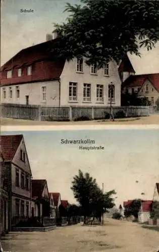 Ak Schwarzkollm Hoyerswerda in der Oberlausitz, Schule, Hauptstraße