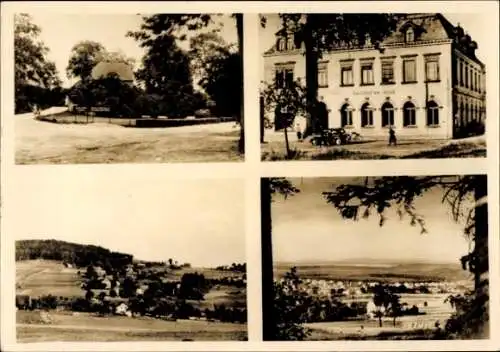 Ak Ohorn, Blick zum Gasthof Eiche, Totale, Felder