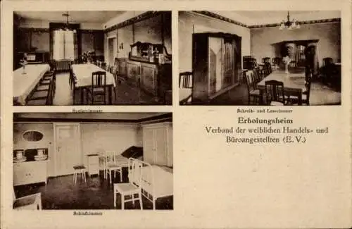 Ak Zernsdorf Königs Wusterhausen in Brandenburg, Speisezimmer, Schlafzimmer, Schreib- und Lesezim