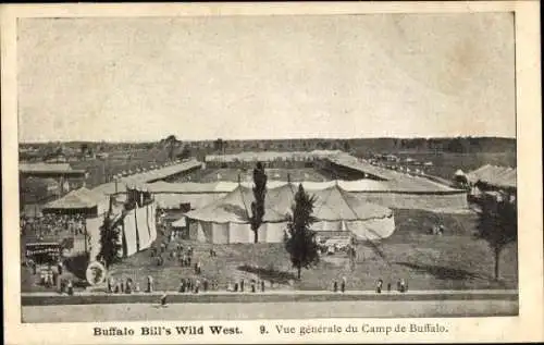 Ak Buffalo Bill's Wild West, Vue générale du Camp de Buffalo
