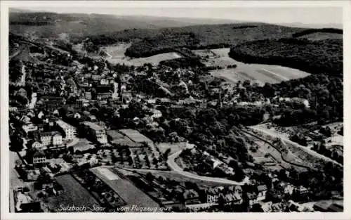 Postkarte Sulzbach im Saarland, Luftaufnahme