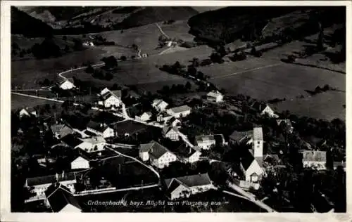 Ak Grünenbach im Allgäu Schwaben, Fliegeraufnahme