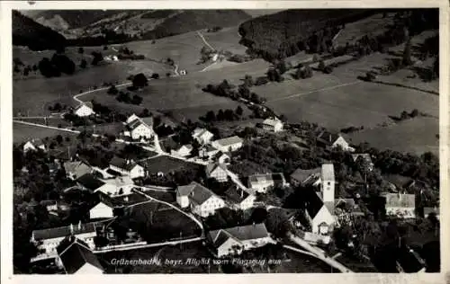 Ak Grünenbach im Allgäu Schwaben, Fliegeraufnahme