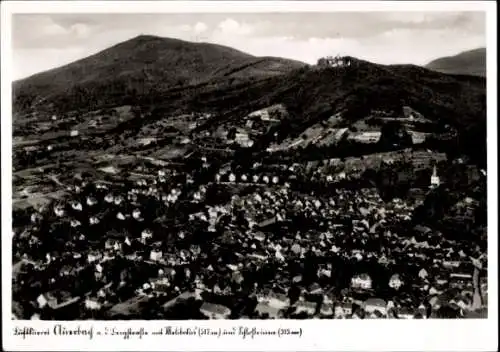 Ak Auerbach Bensheim an der Bergstraße Hessen, Fliegeraufnahme, Schlossruine