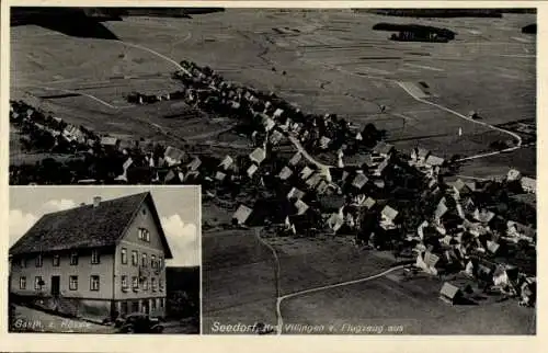 Ak Seedorf Dunningen in Württemberg, Fliegeraufnahme, Gasthaus zum Rössle