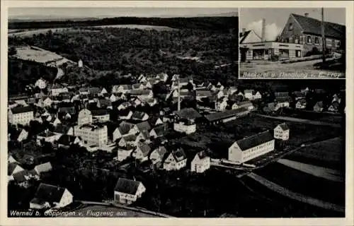 Ak Wernau am Neckar, Luftaufnahme, Backerei E. Frey