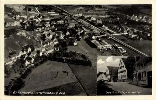 Ak Ehrenstein am Mehrbach Asbach im Westerwald, Fliegeraufnahme, Gasthaus zur Ente, v.K. Jetter