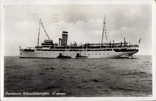 Ak Turbinenschnelldampfer Cobra, HAPAG Seebäderdienst