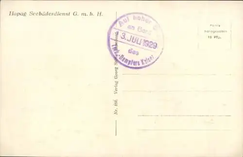 Ak Dampfer TS Kaiser vor Helgoland, HAPAG Seebäderdienst GmbH