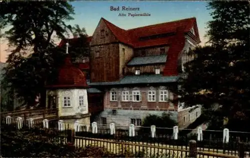 Ak Duszniki Zdrój Bad Reinerz Schlesien, Alte Papiermühle