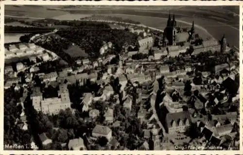 Ak Meißen an der Elbe, Fliegeraufnahme