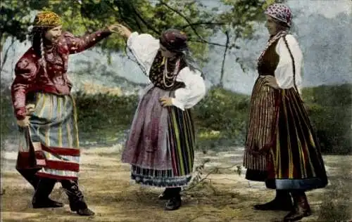 Ak Russisch polnische Typen, Tracht