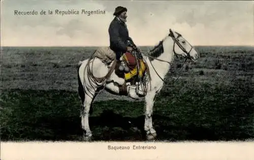 Ak Recuerdo de la Republica Argentina, Baqueano Entreriano