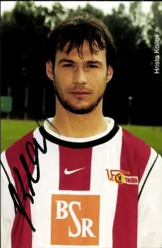 Autogrammkarte Hrisko Koilov, 1. FC Union, BSR, Nike, Autogramm