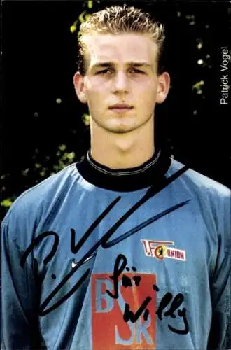 Autogrammkarte Patrick Vogel, 1. FC Union, BSR, Nike, Autogramm