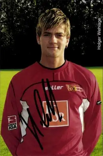 Autogrammkarte Holger Wehlage, 1. FC Union, Nike, saller, BSR, Autogramm