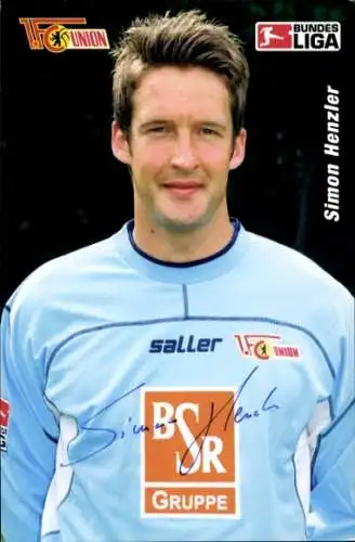 Autogrammkarte Simon Henzler, 1. FC Union, BSR, saller, Autogramm