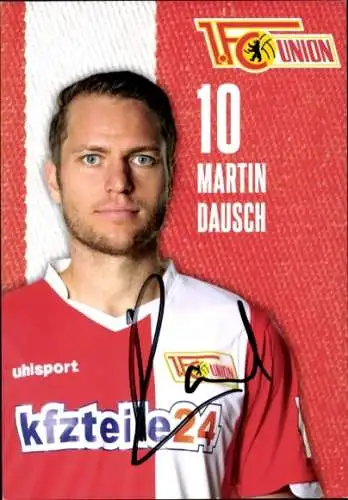 Autogrammkarte Marin Dausch, 1. FC Union, kfzteile24, Uhlsport, Autogramm