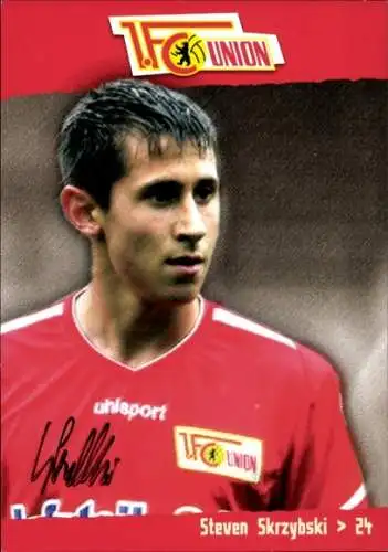 Autogrammkarte Steven Skrzybski, 1. FC Union, kfzteile24, Uhlsport, Autogramm