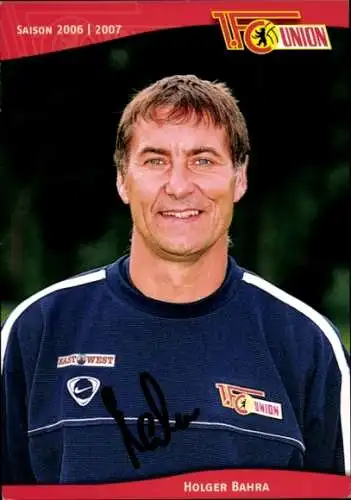 Autogrammkarte Holger Bahra, 1. FC Union, Nike, East & West, Autogramm