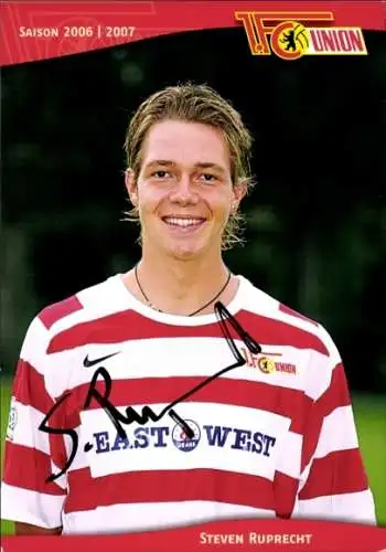 Autogrammkarte Steven Ruprecht, 1. FC Union, Nike, East & West, Autogramm