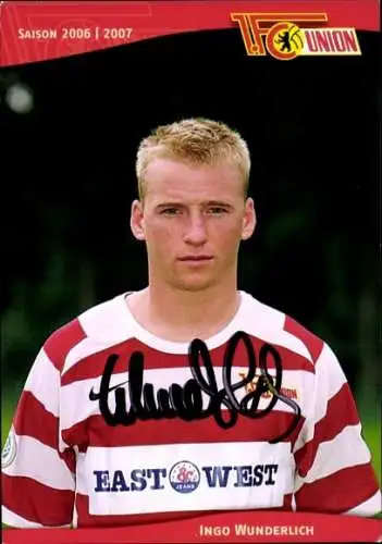 Autogrammkarte Ingo Wunderlich, 1. FC Union, Nike, East & West, Autogramm