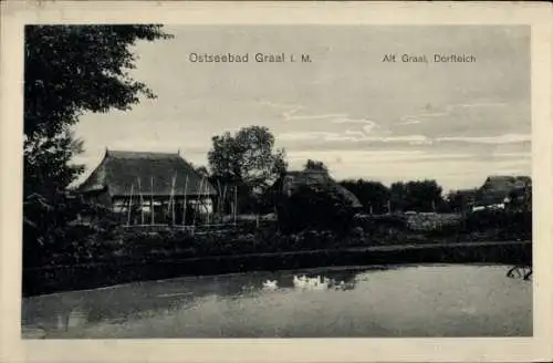 Ak Ostseebad Müritz Graal-Müritz, Schöner Dorfteich, Alt Graal, Ostseebad, charakteristische Gebä