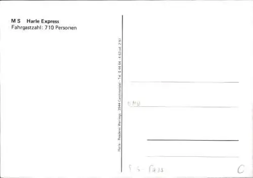 Ak M S Harle Express auf dem Meer