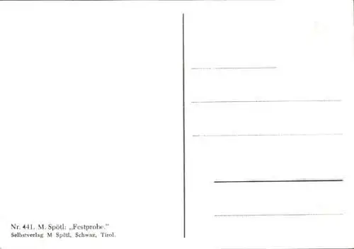 Künstler Ak Spötl, Maria, Festprobe