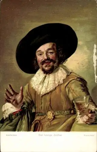 Künstler Ak Hals, Frans, Der lustige Zecher