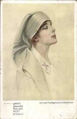 Künstler Ak Schüler, Max, Krankenschwester, Rotes Kreuz