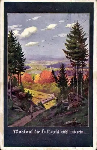 Künstler Ak Deutsche Wacht, Wohlauf die Luft geht kühl und rein