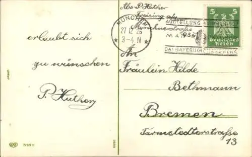 Künstler Ak Glückliches Neujahr, Kirche