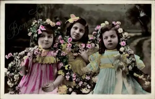 Ak Drei Mädchen, Portrait