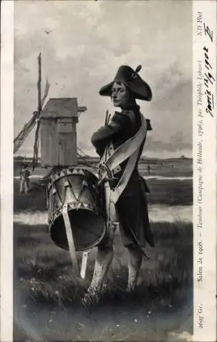 Ak Niederländischer Feldzug 1796, Trommler, Windmühle