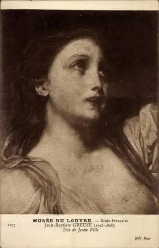 Künstler CPA Greuze, J. B., Tete de Jeune Fille