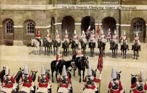 PC 1st Life Guards Changing Guard at Whitehall